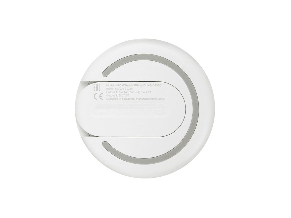 Беспроводное зарядное устройcтво «NEO Qwatch», белый, пластик