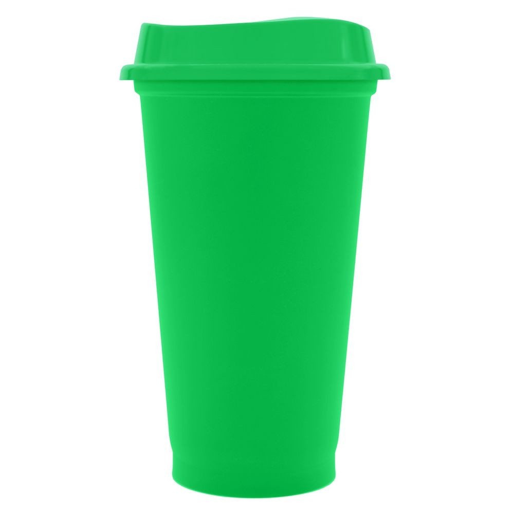 Стакан с крышкой Color Cap, зеленый, зеленый, полипропилен