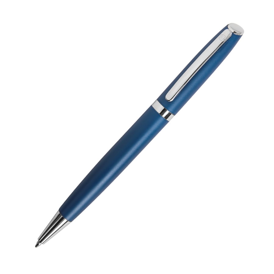 PEACHY, ручка шариковая, синий/хром, алюминий, пластик, синий, алюминий, пластик