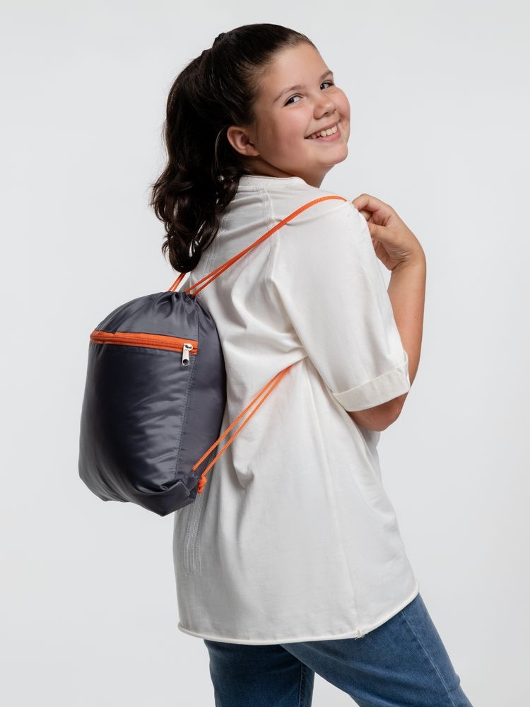 Детский рюкзак Novice, серый с оранжевым, серый, оранжевый