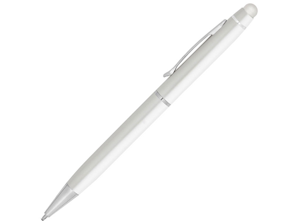 Шариковая ручка из металла со стилусом «JULIE», белый, металл
