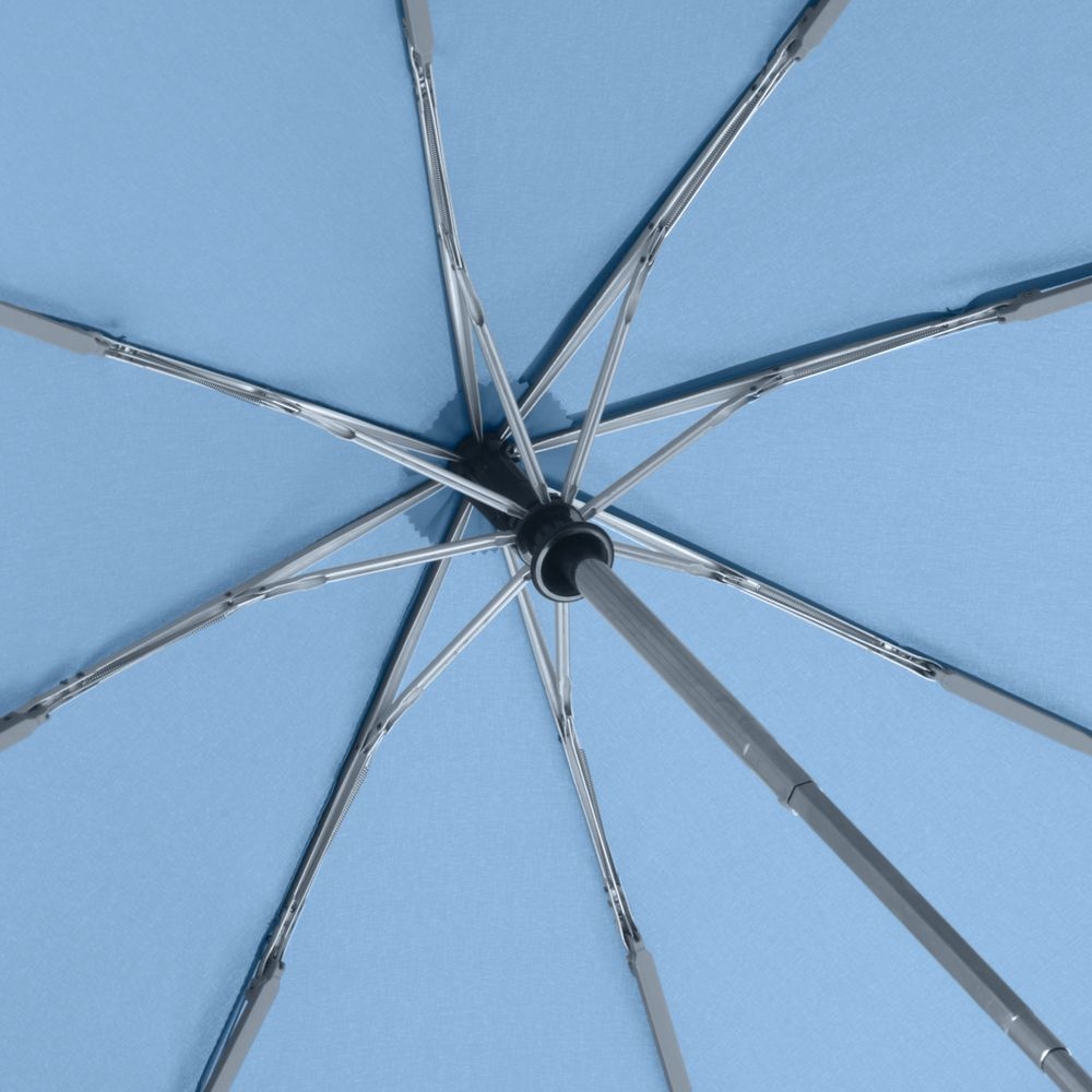 Зонт складной AOC, светло-голубой, голубой, 190t; ручка - пластик, купол - эпонж, хромированная сталь, покрытие софт-тач; каркас - металл, стекловолокно