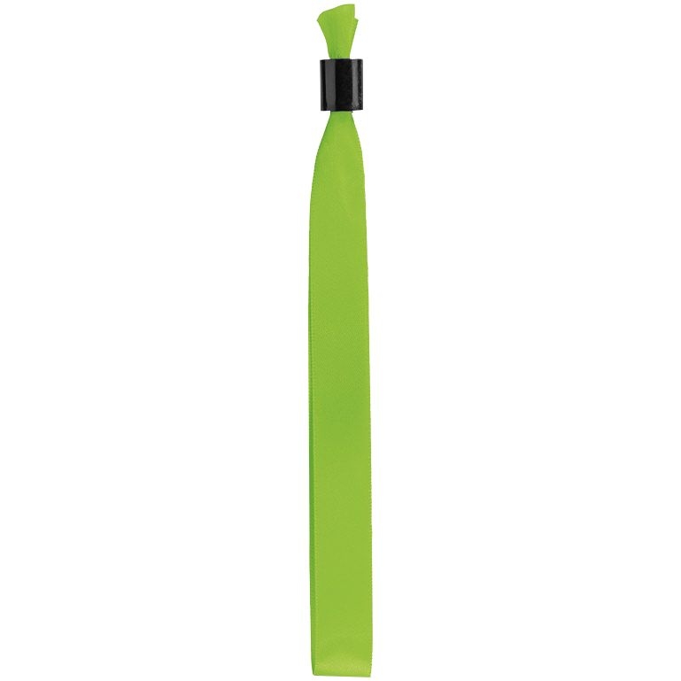 Несъемный браслет Seccur, зеленый, зеленый, лента - полиэстер, атлас; фиксатор - пластик