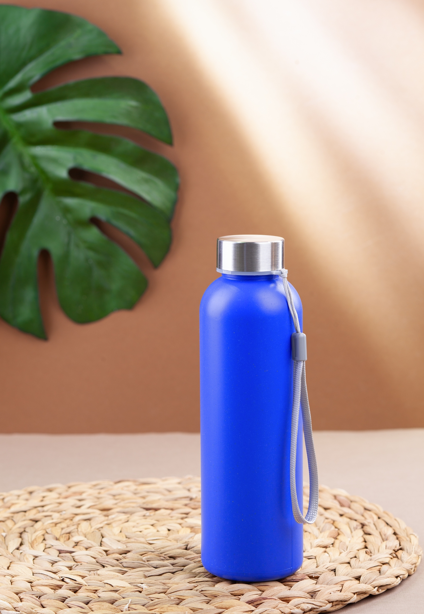 Бутылка для воды "Natural" 600 мл, синий, пластик/растительные волокна