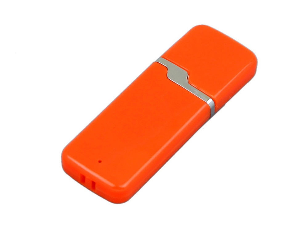 USB 2.0- флешка на 8 Гб с оригинальным колпачком, оранжевый, пластик