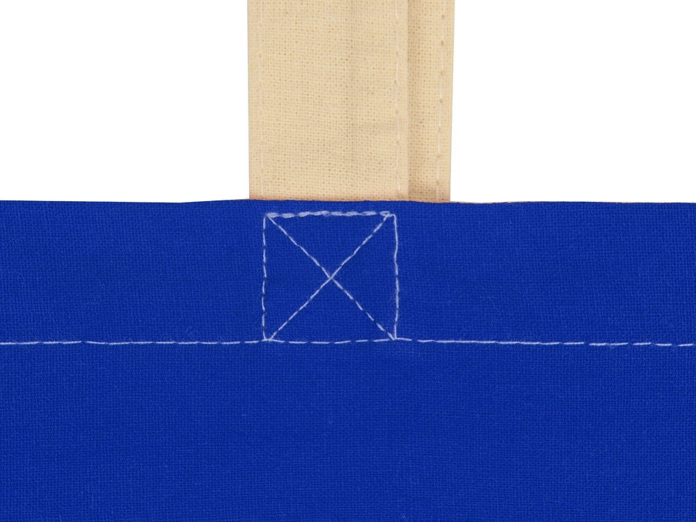 Сумка для шопинга «Twin» двухцветная из хлопка, 180 г/м2, синий, натуральный, хлопок