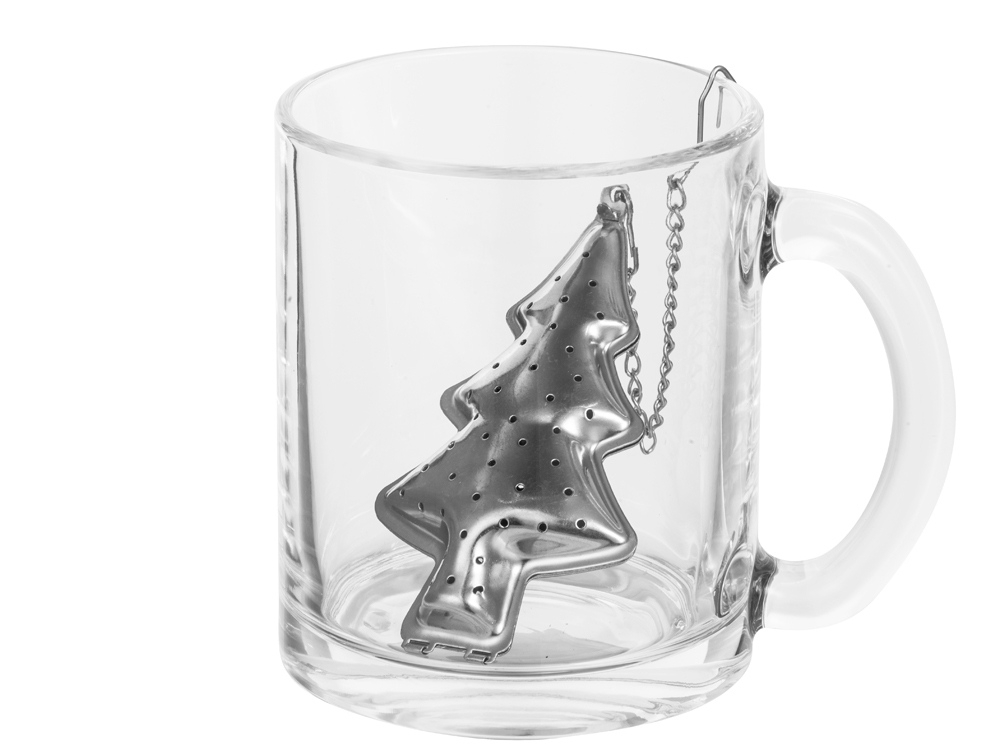 Набор «Tea»: кружка и ситечко для чая, серебристый, прозрачный, металл