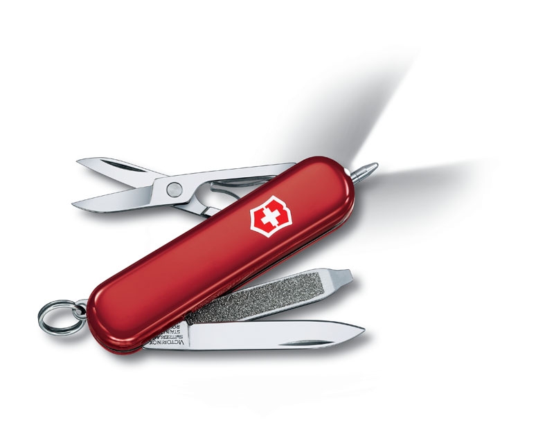 Нож-брелок VICTORINOX Signature Lite, 58 мм, 7 функций, красный, пластик abs / cellidor