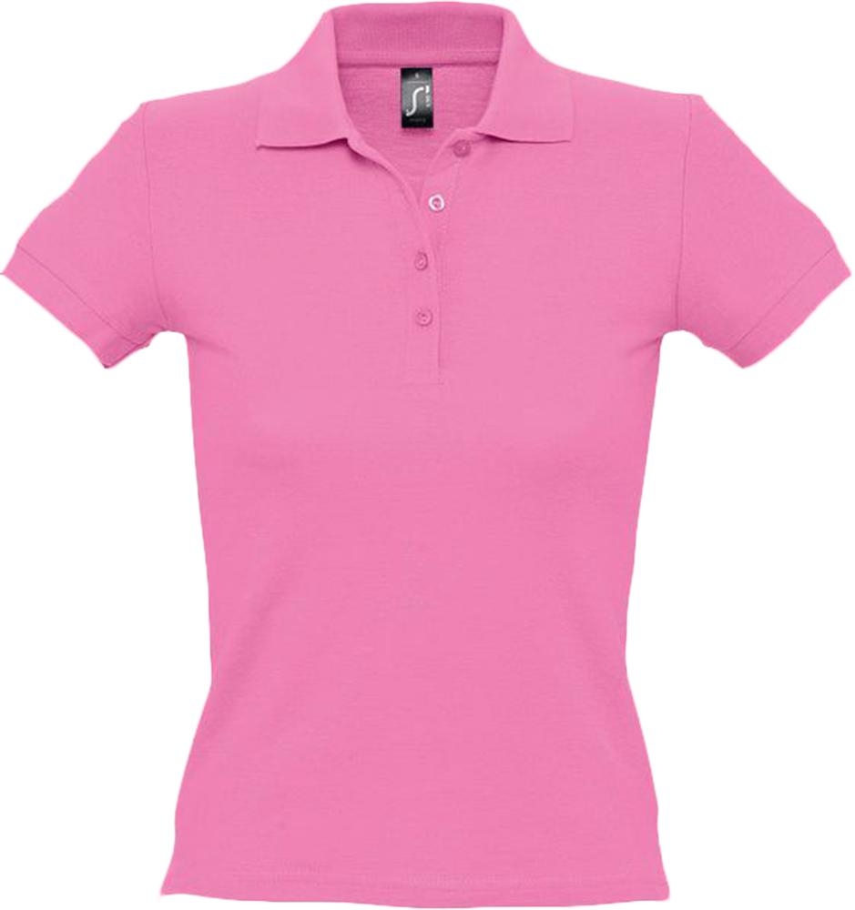 Рубашка поло женская People 210, «розовая орхидея», фиолетовый, розовый, хлопок