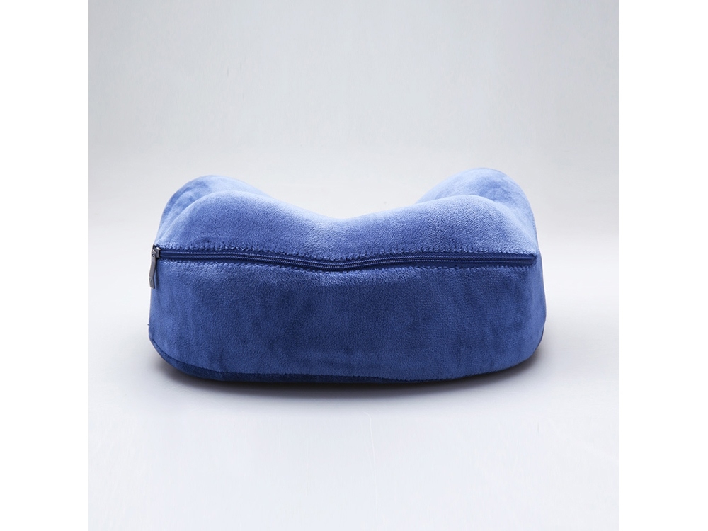 Подушка для путешествий с эффектом памяти, с капюшоном «Hooded Tranquility Pillow», синий, пластик