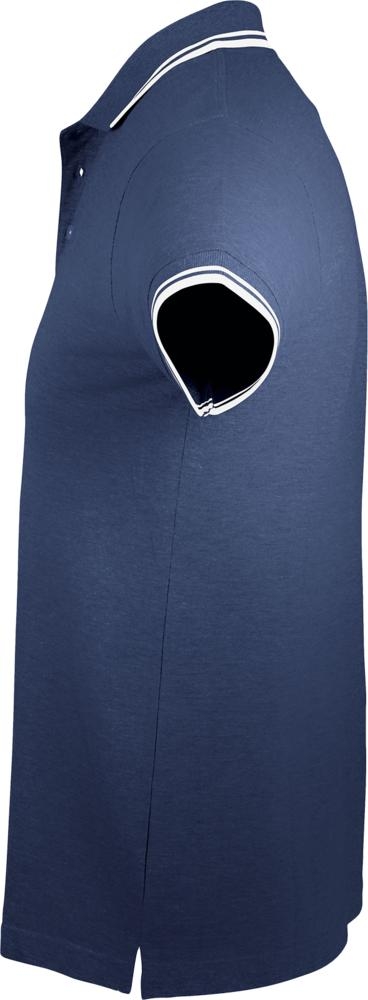 Рубашка поло женская Pasadena Women 200 с контрастной отделкой, темно-синяя с белым, синий, белый, хлопок
