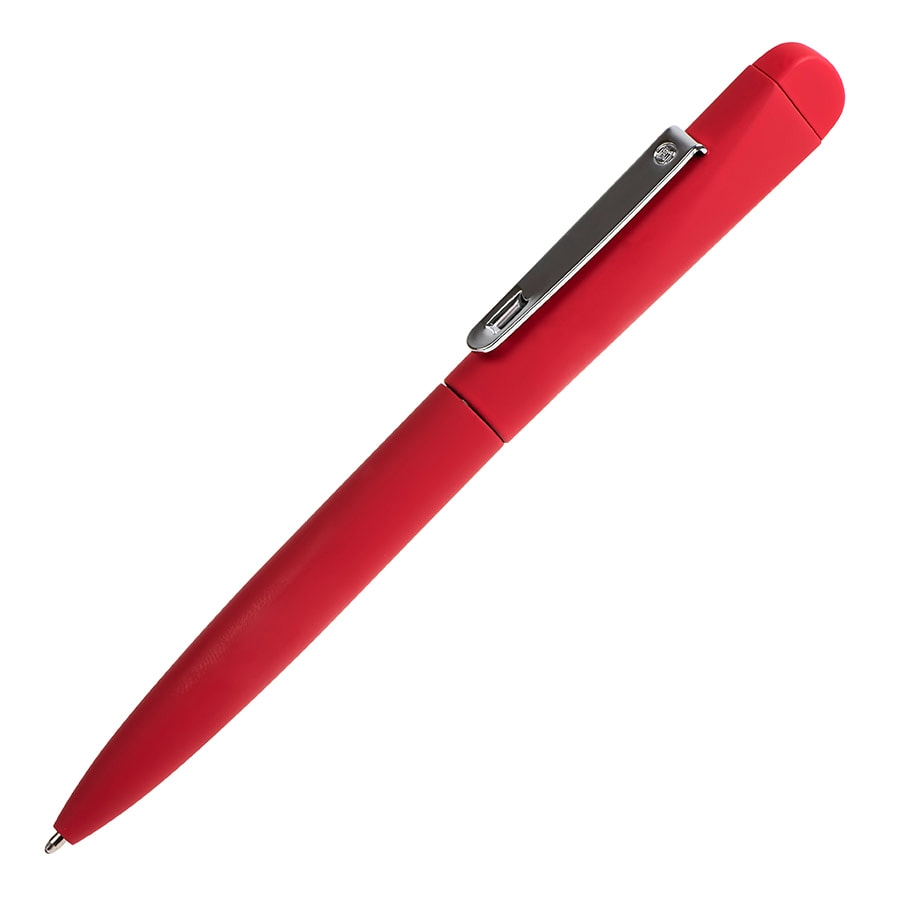 IQ, ручка с флешкой, 8 GB, красный/хром, металл  , красный, серебристый, металл, soft-touch