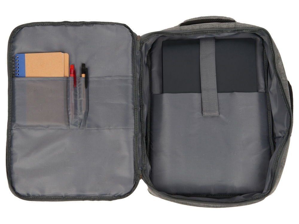 Рюкзак-трансформер «Turnover» для ноутбука 15" из переработанного пластика, серый, полиэстер