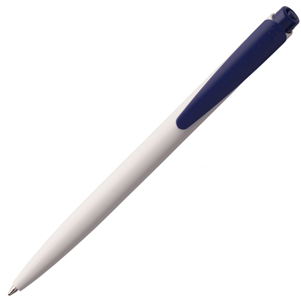 Ручка шариковая Senator Dart Polished, бело-синяя, белый, пластик