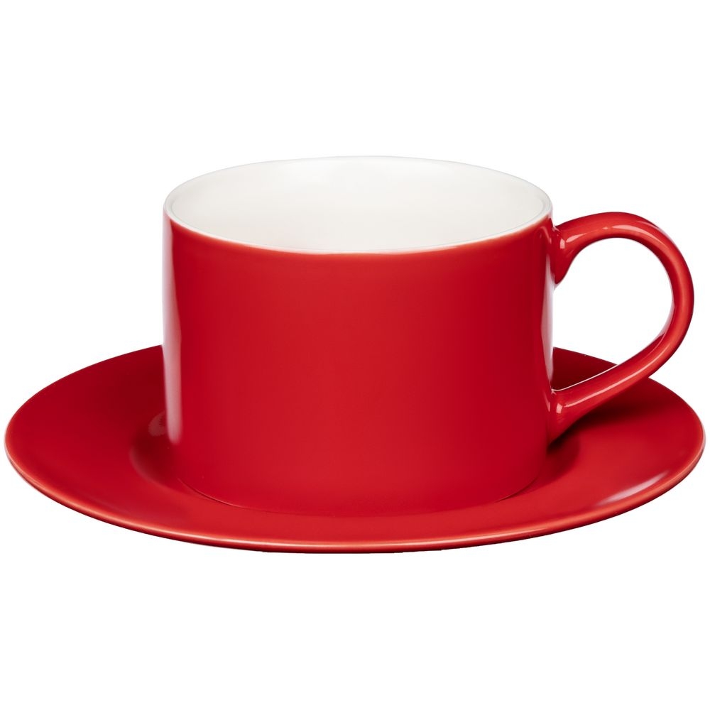 Набор для кофе Clio, красный, красный, пакет - бумага; кофеварка - алюминий, пластик; чайная пара - фарфор