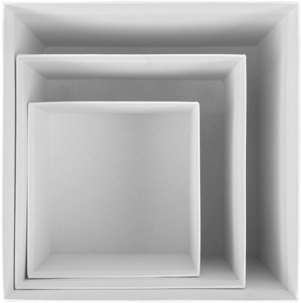 Коробка Cube, L, белая, белый, картон