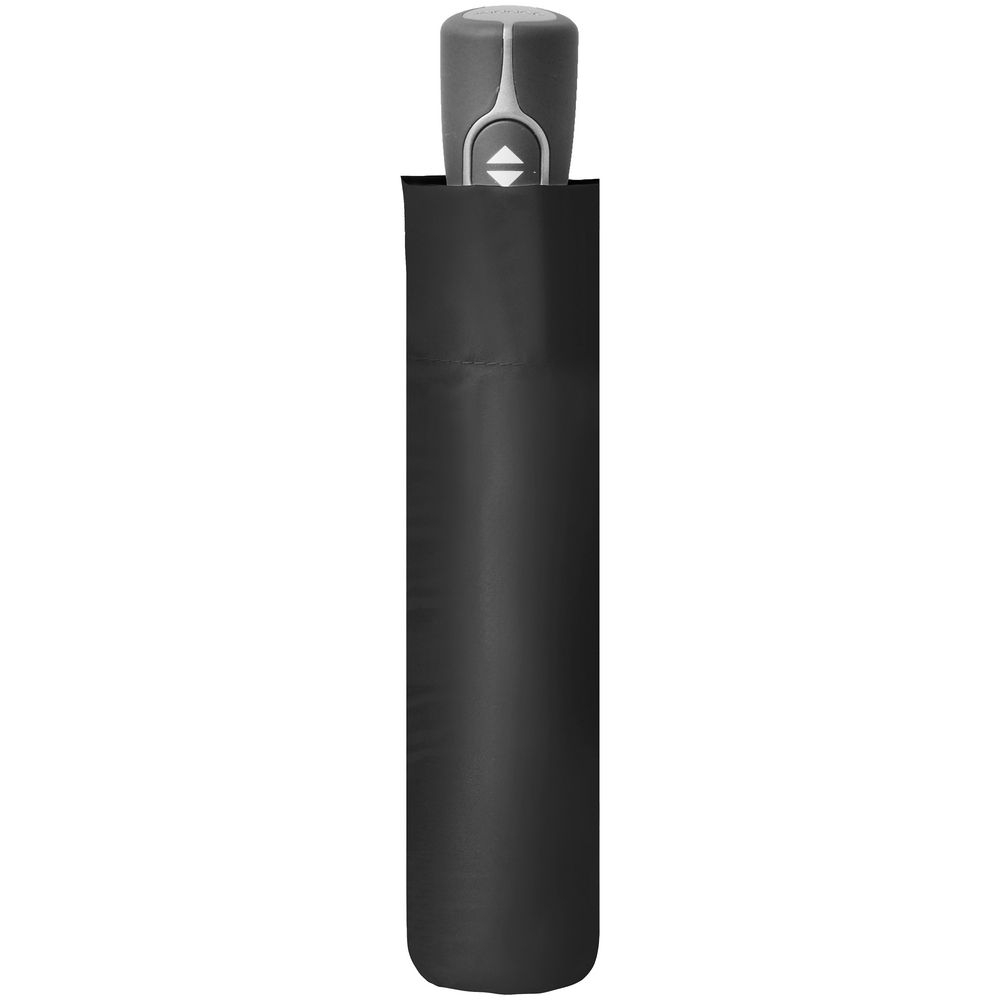 Зонт складной Fiber Magic, черный, черный, купол - эпонж, 190t; рама - металл; спицы - стеклопластик; ручка - пластик