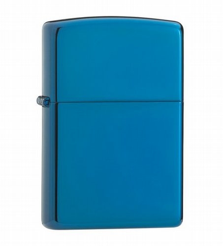 Зажигалка ZIPPO Classic с покрытием Sapphire™, латунь/сталь, синяя, глянцевая, 38x13x57 мм, синий