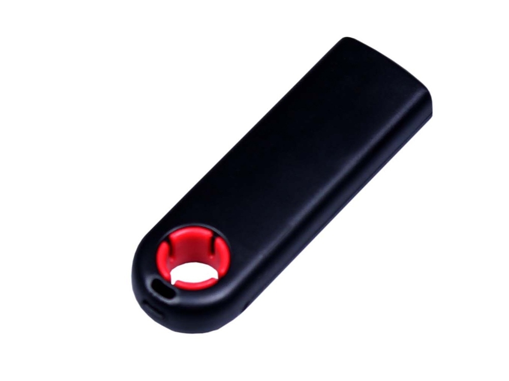 USB 3.0- флешка промо на 64 Гб прямоугольной формы, выдвижной механизм, черный, красный, пластик