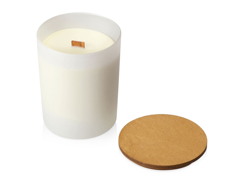 Свеча ароматическая «Niort», белый, дерево, стекло, воск