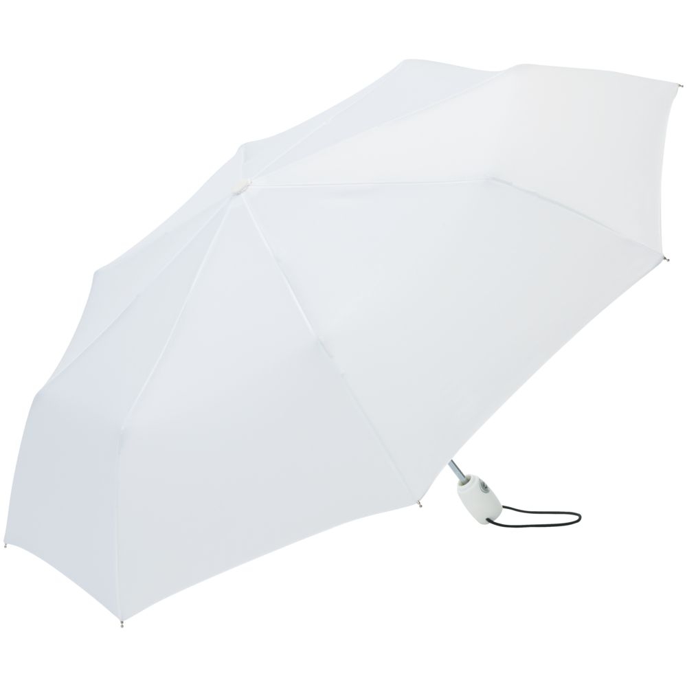Зонт складной AOC, белый, белый, 190t; ручка - пластик, купол - эпонж, хромированная сталь, покрытие софт-тач; каркас - металл, стекловолокно