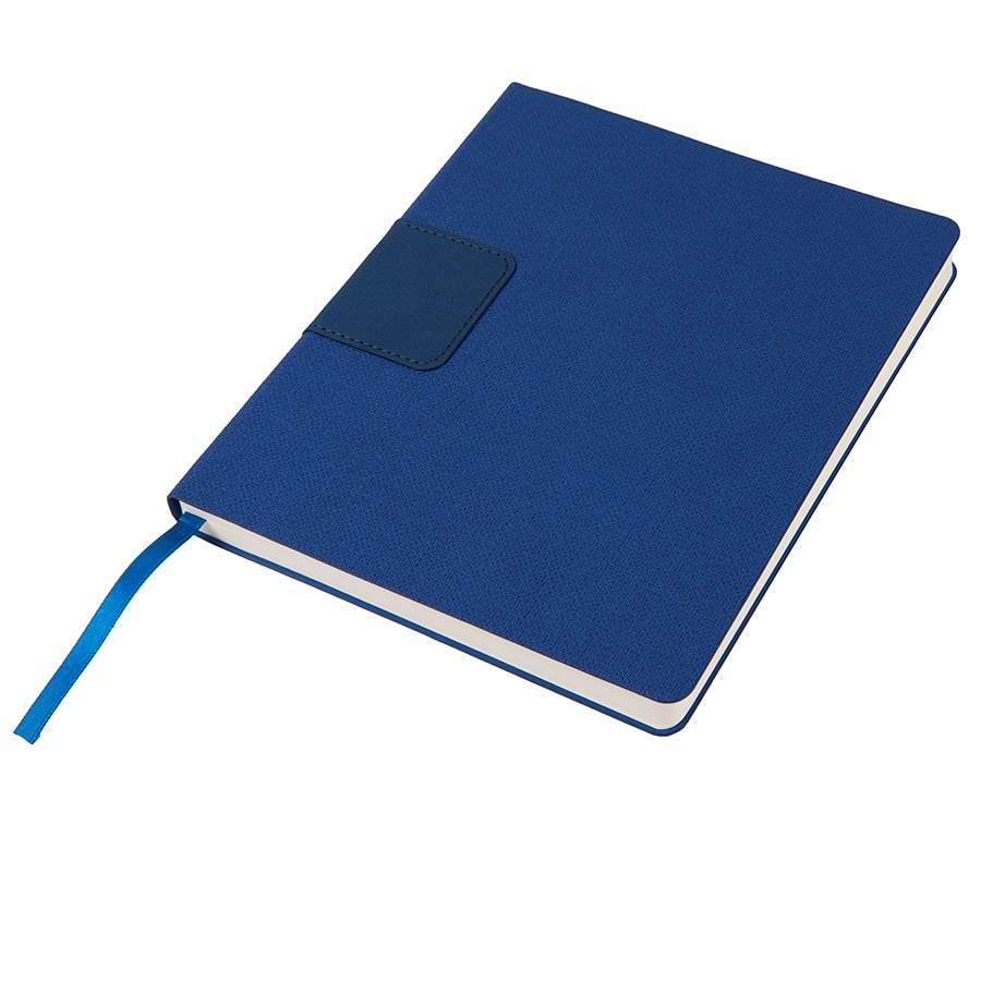 Бизнес-блокнот "Tweedi", 150х180 мм, синий, кремовая бумага, гибкая обложка, в линейку, синий, pu nubby, suede