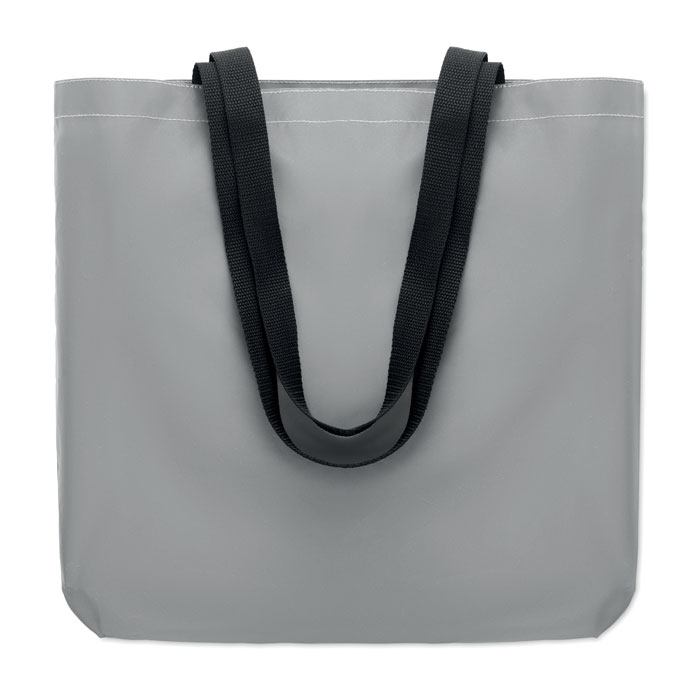 Светоотражающая сумка шопер, тускло-серебряный, полиэстер