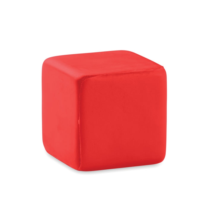 Антистресс "кубик", красный, pu (полиуретан)