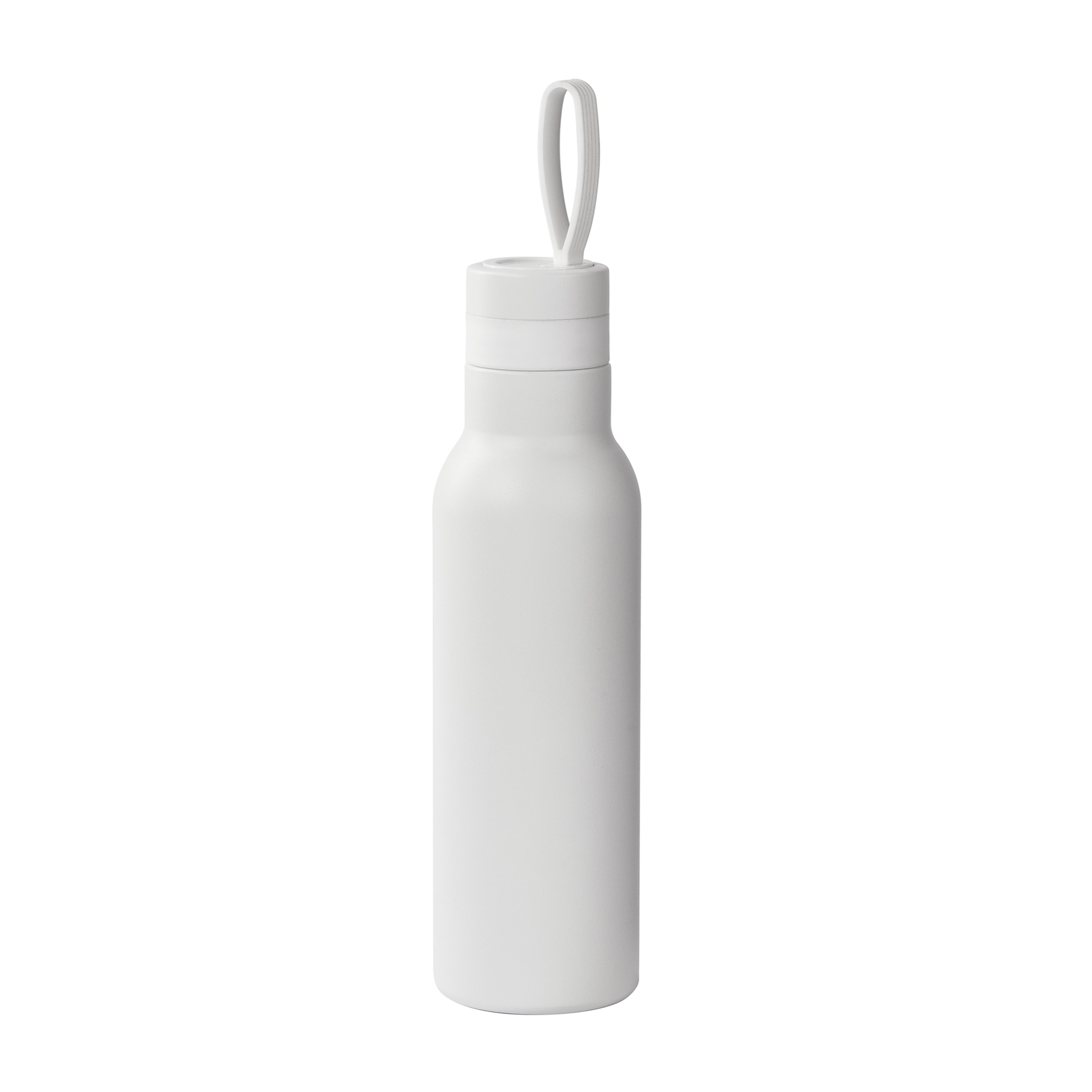 Бутылка для воды "Фитнес" 700 мл, покрытие пудра, белый, пластик/нержавеющая сталь/порошковое покрытие