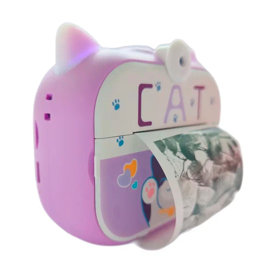 Детская камера c печатью фотографий Kid Joy Cat Print Cam P13, фиолетовый, фиолетовый