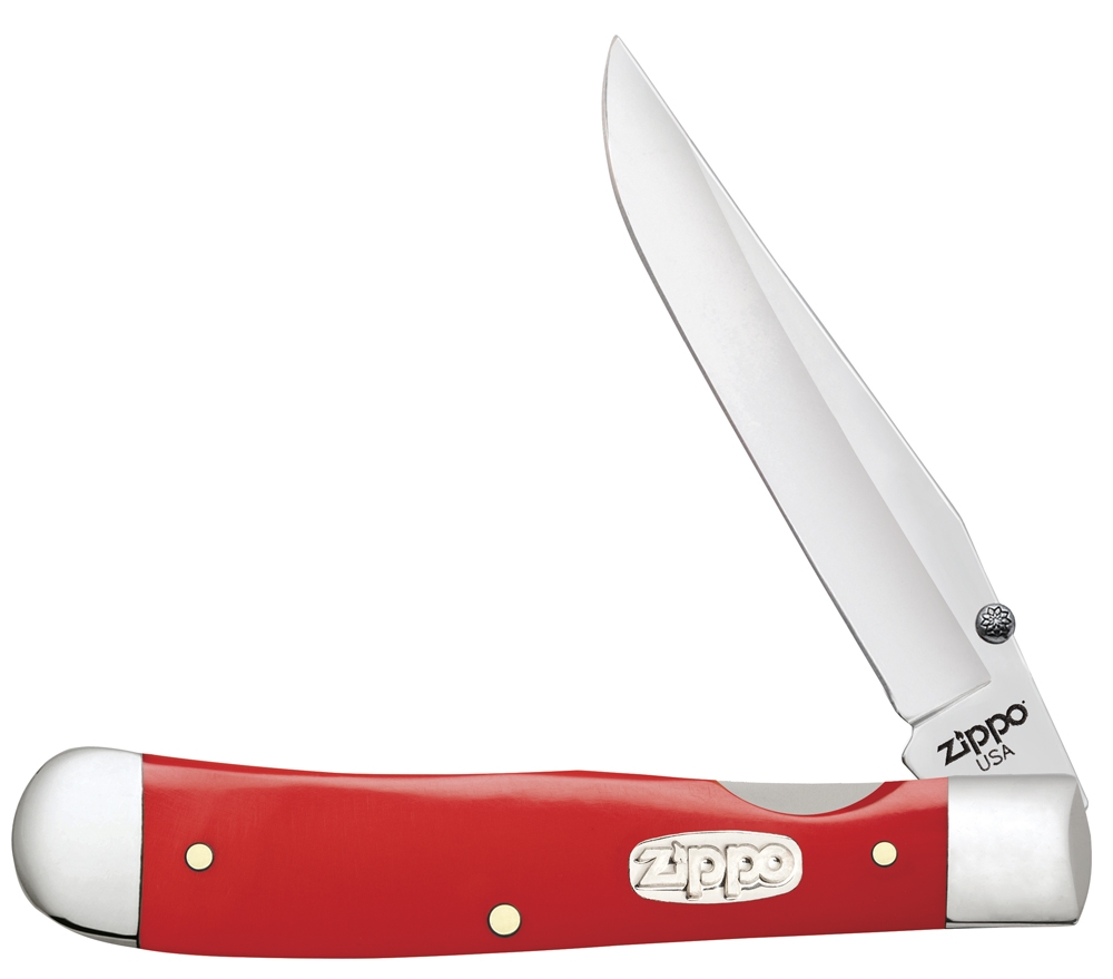 Нож перочинный ZIPPO Red Synthetic TrapperLock, 105 мм, красный + ЗАЖИГАЛКА ZIPPO 207, красный
