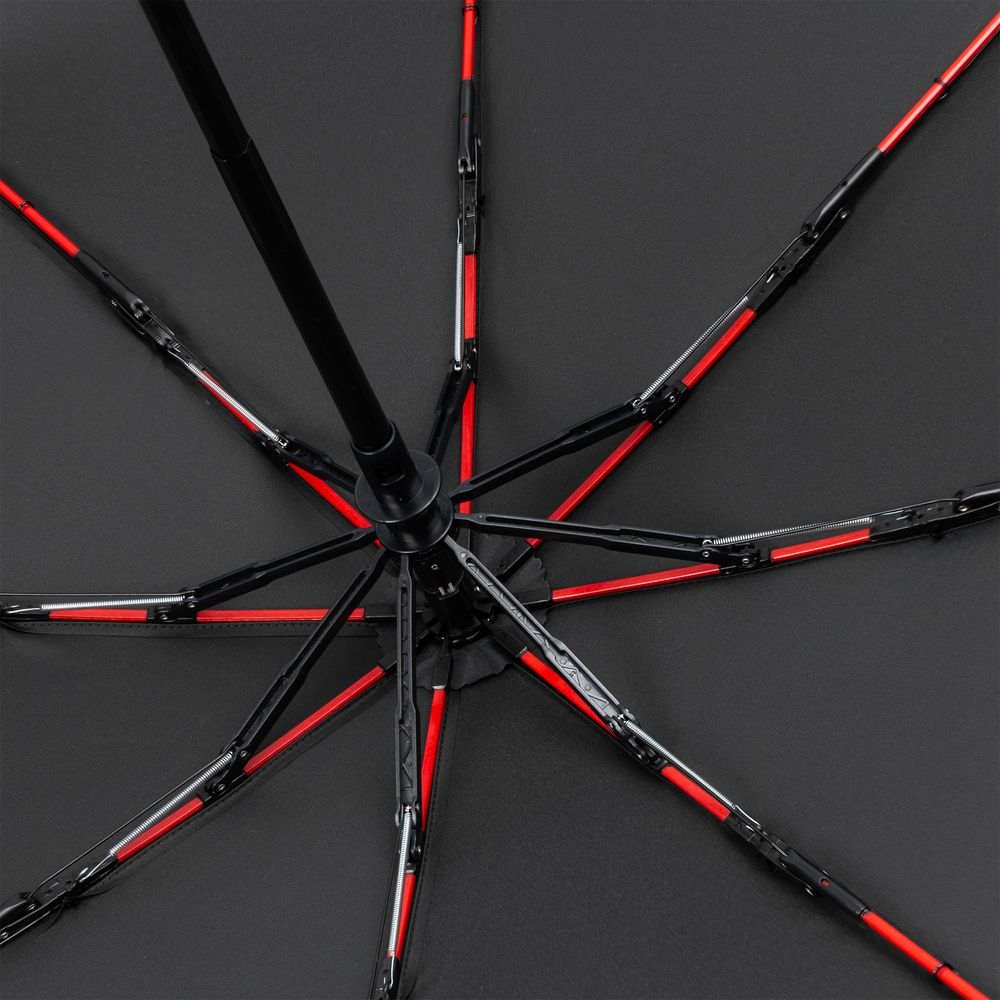 Зонт складной AOC Mini с цветными спицами, красный, красный, soft touch