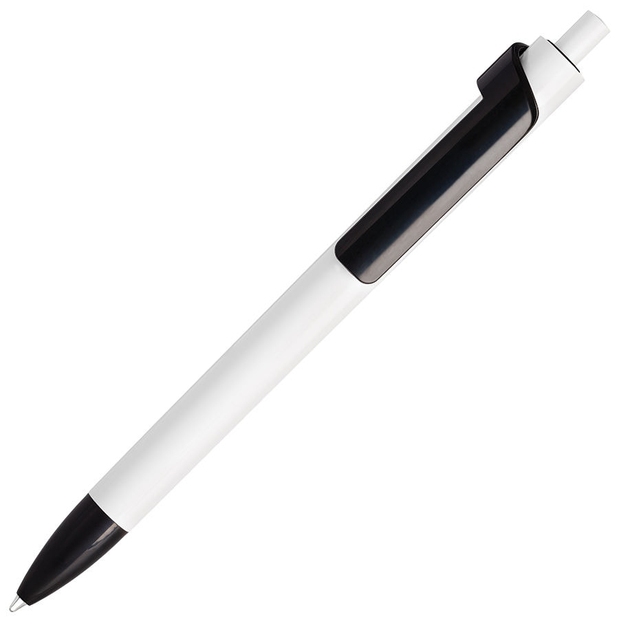 FORTE, ручка шариковая, белый/черный, пластик, белый, черный, пластик