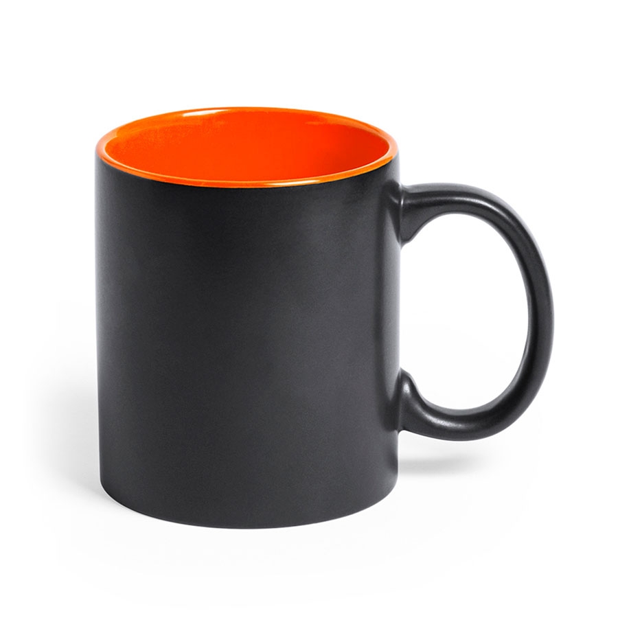 Кружка BAFY, черный с оранжевым, 350мл, 9,6х8,2см, тонкая керамика, черный, оранжевый, керамика