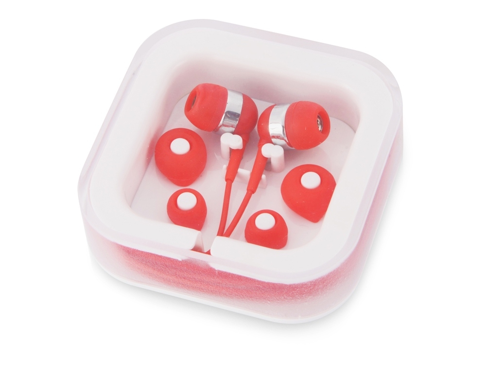 Подарочный набор «Non-stop music» с наушниками и зарядным устройством, красный, пластик