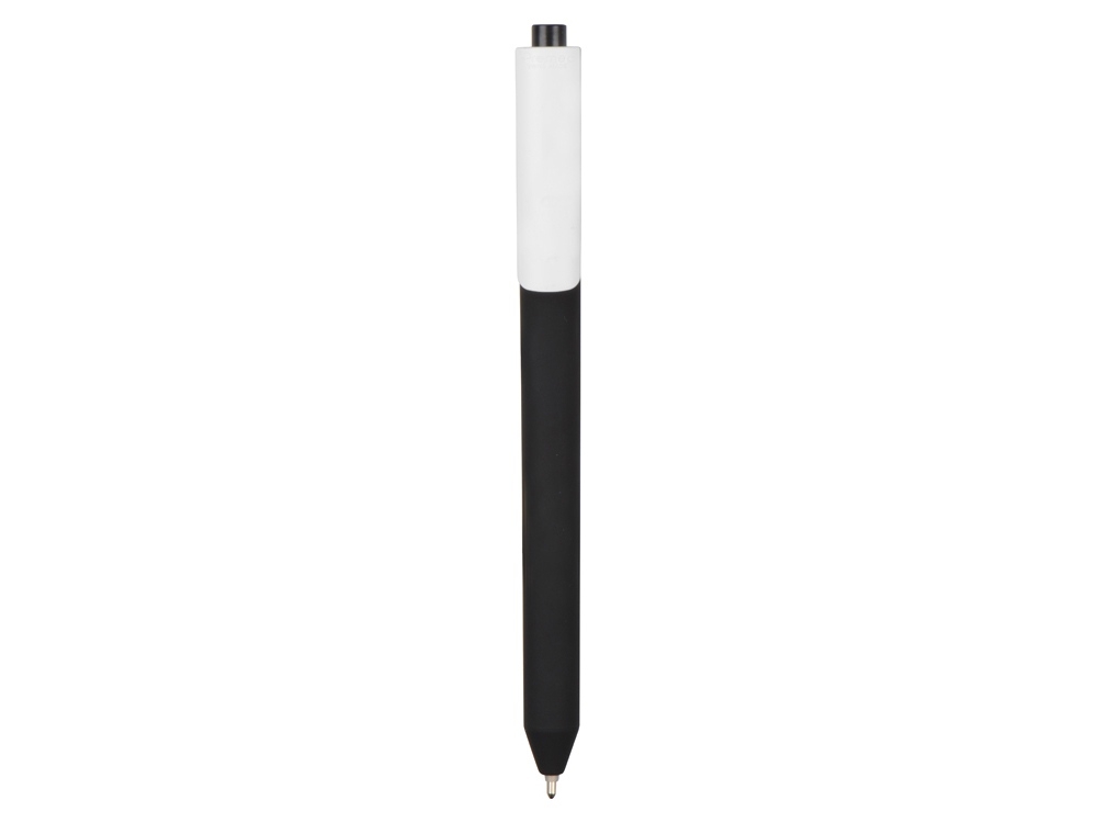 Ручка пластиковая шариковая Pigra  P03 «софт-тач», черный, белый, пластик