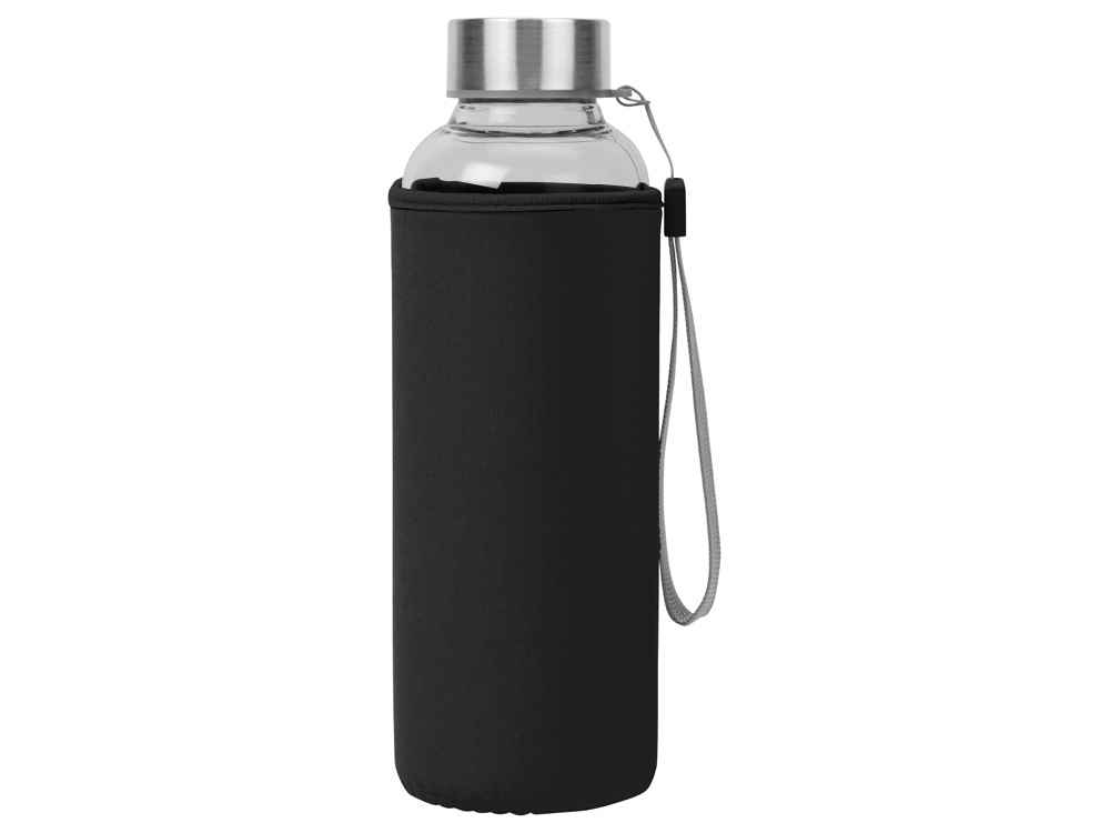 Бутылка для воды «Pure» c чехлом, черный, прозрачный, неопрен