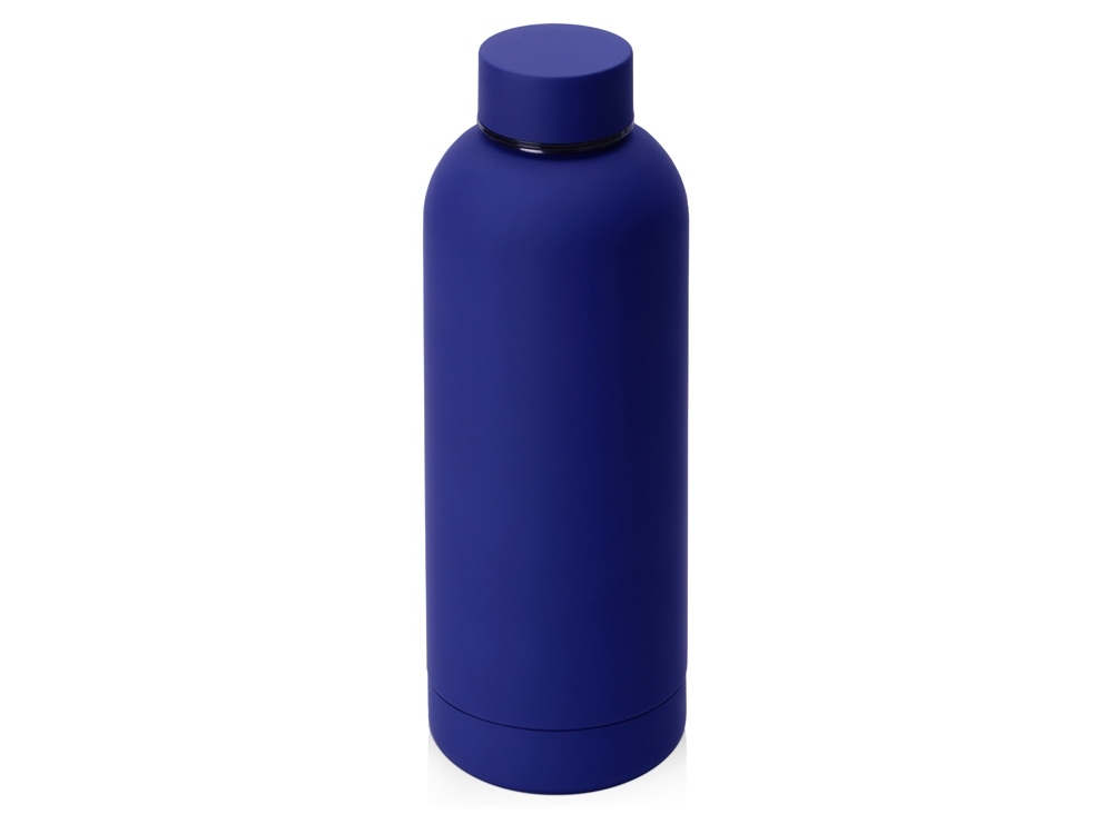Вакуумная термобутылка с медной изоляцией  «Cask», soft-touch, 500 мл, синий, металл, soft touch