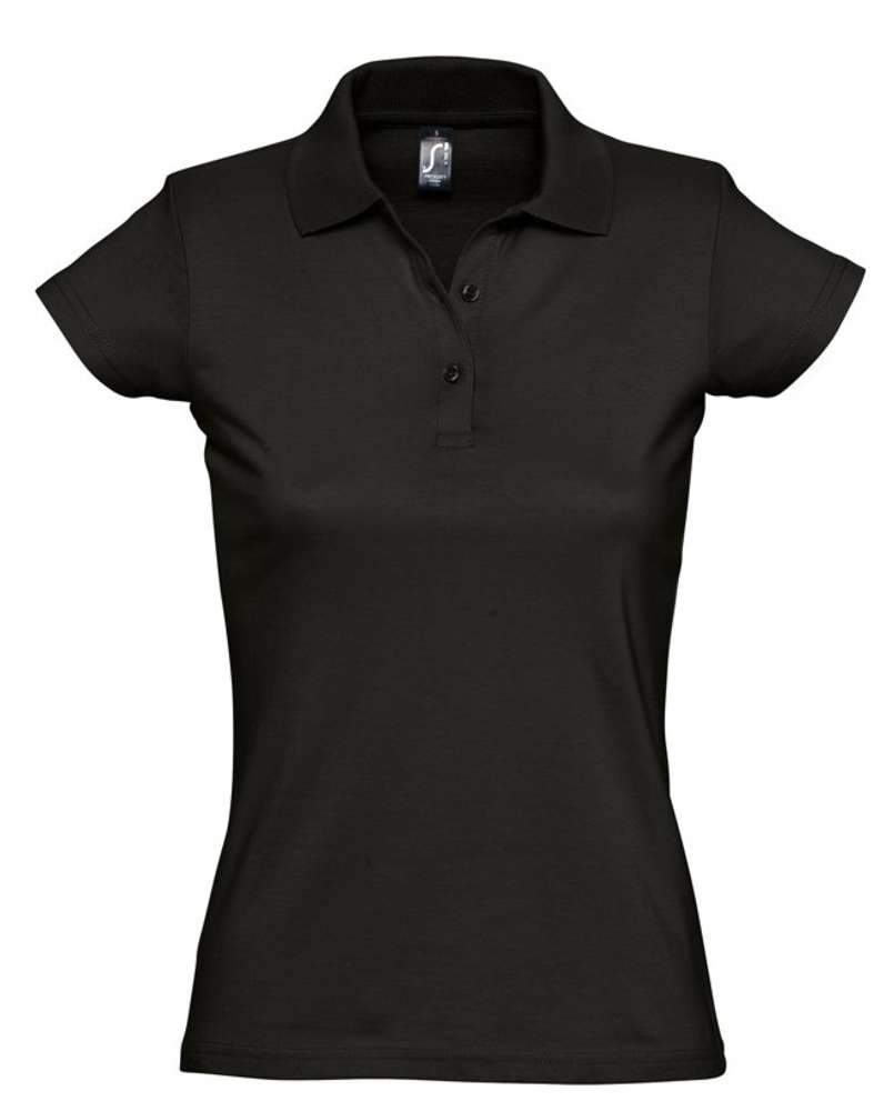 Рубашка поло женская Prescott Women 170, черная, черный, джерси; хлопок 100%, плотность 170 г/м²