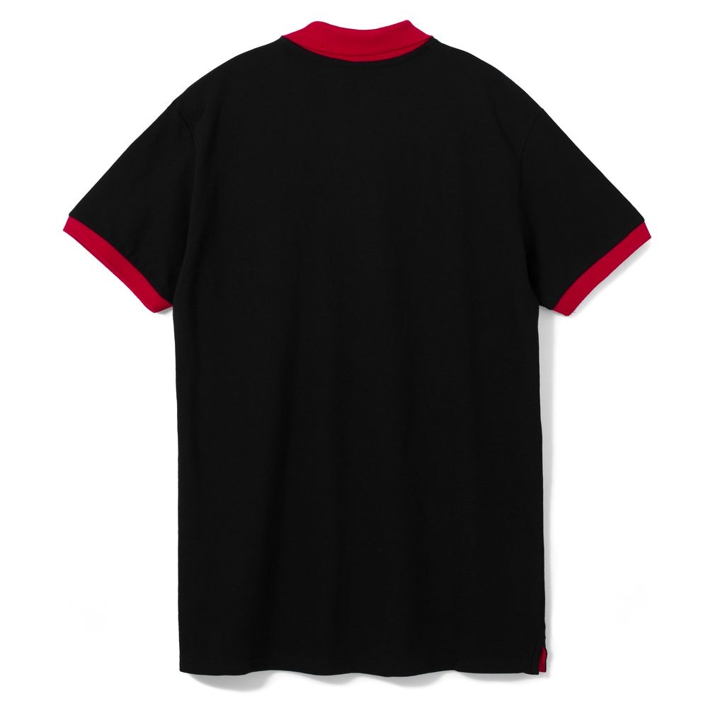Рубашка поло Prince 190, черная с красным, черный, красный, хлопок
