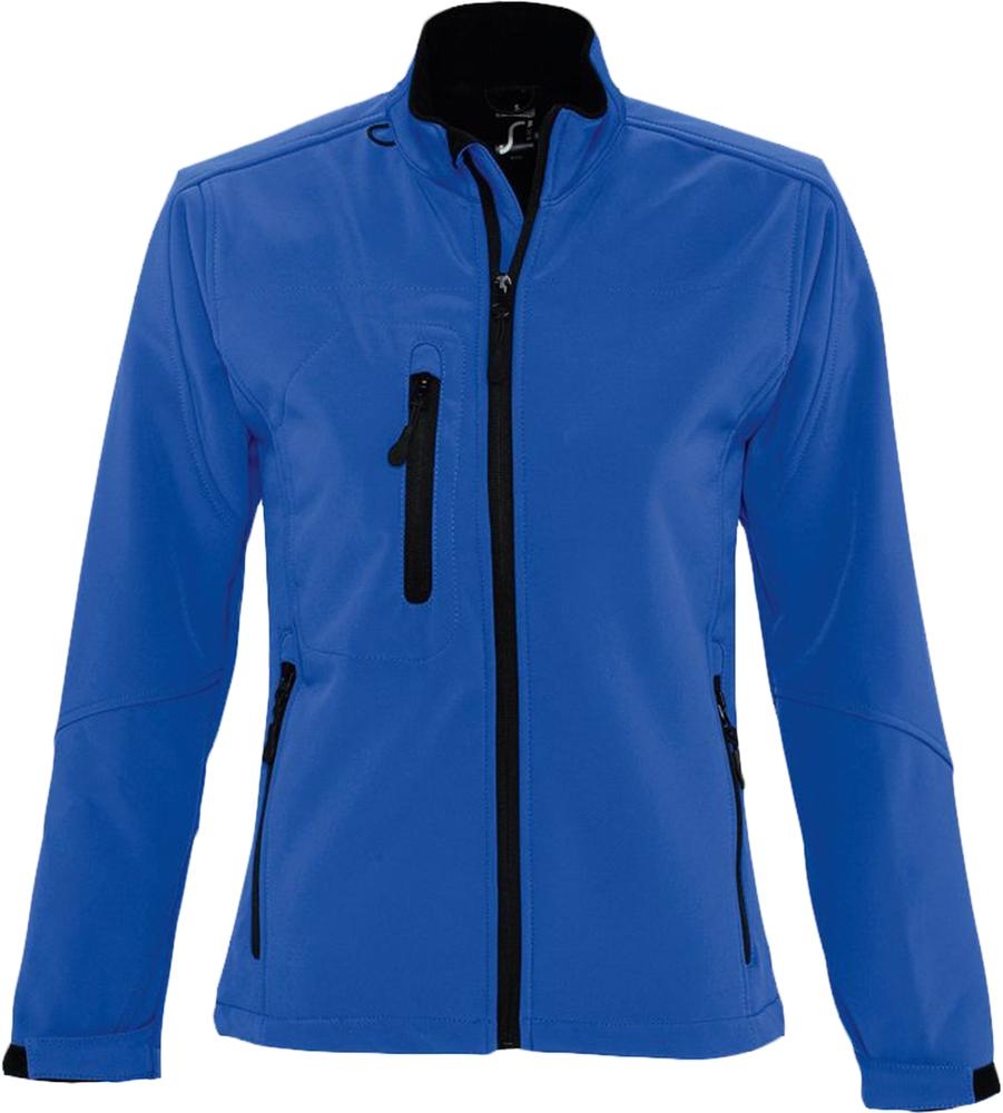 Куртка женская на молнии Roxy 340 ярко-синяя, синий, полиэстер 96%; эластан 4%; софтшелл