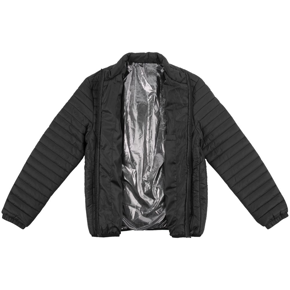 Куртка с подогревом Thermalli Meribell, черная, черный, верх - полиэстер 100%; подкладка - полиэстер 100%, электрогрелка - углеродное волокно (графен)