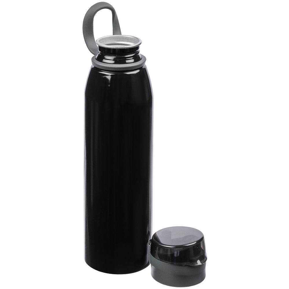 Спортивная бутылка для воды Korver, черная, черный, алюминий