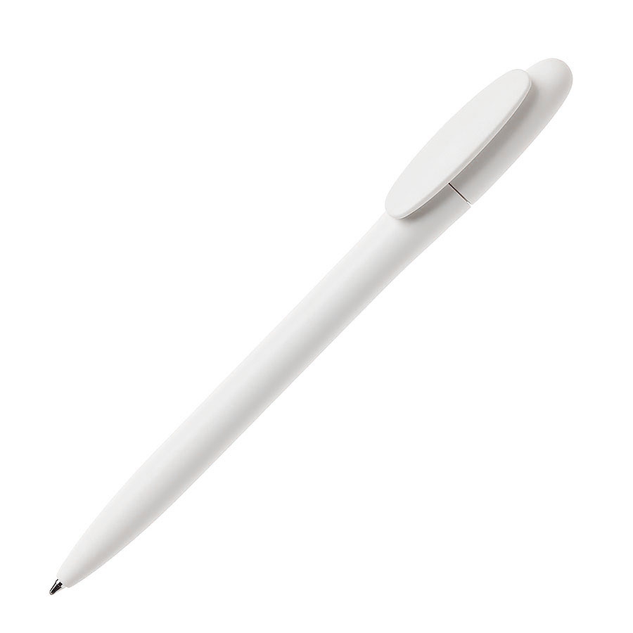 Ручка шариковая BAY, белый, непрозрачный пластик, белый, пластик