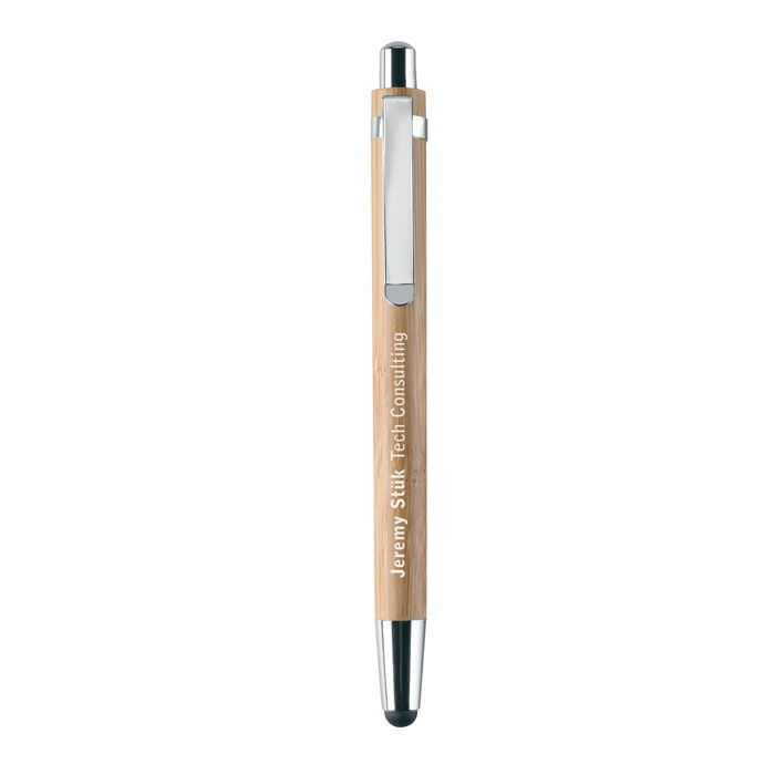 Набор: ручка и карандаш, бежевый, бамбук