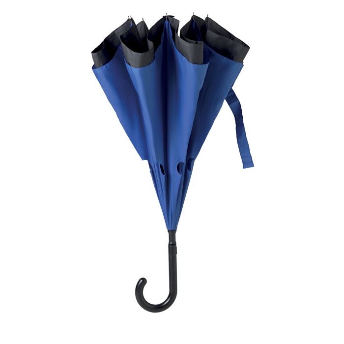Зонт реверсивный, синий, полиэстер