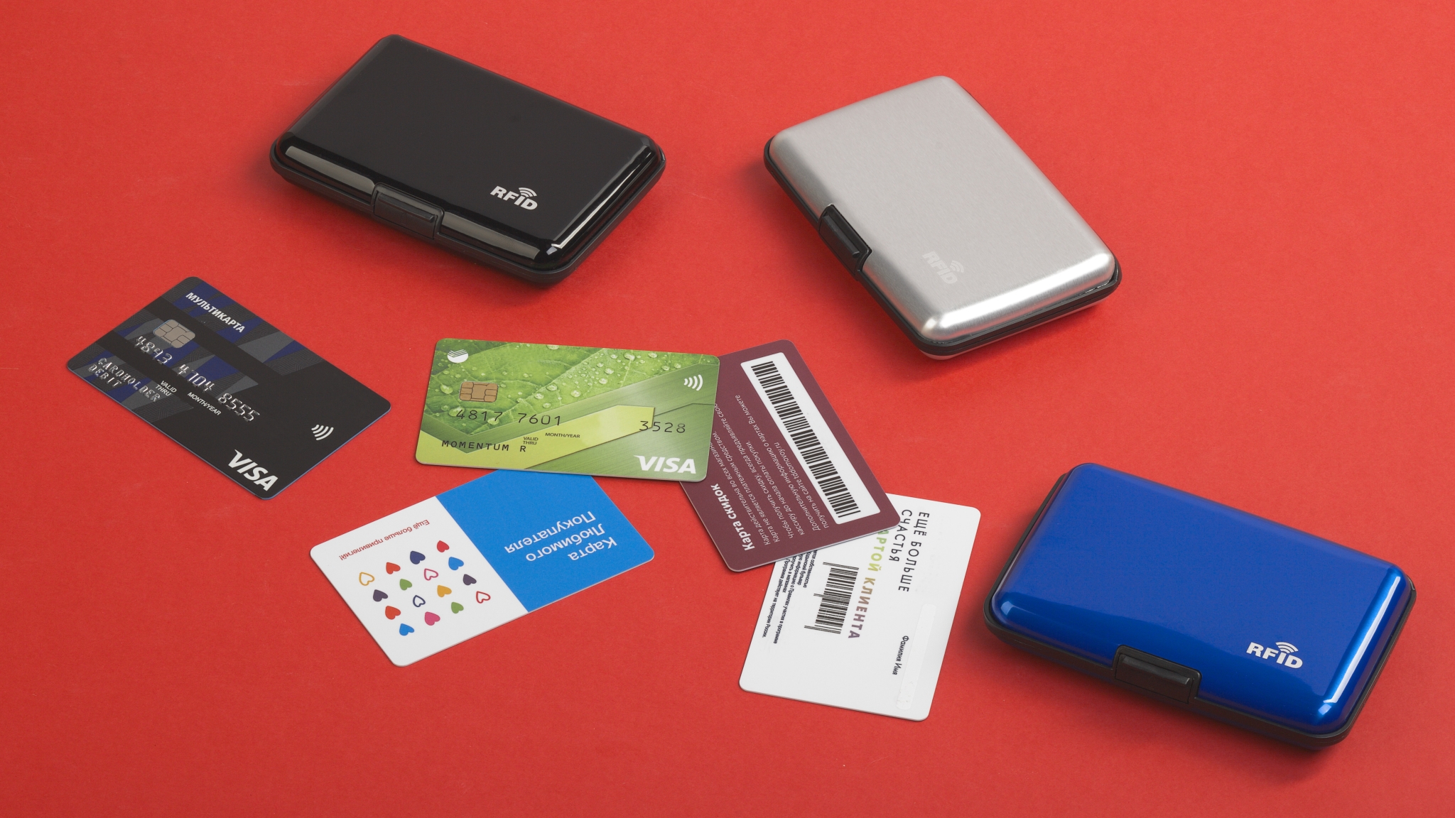 Футляр "Trust" для банковских карт и визиток с RFID - защитой, черный, металл