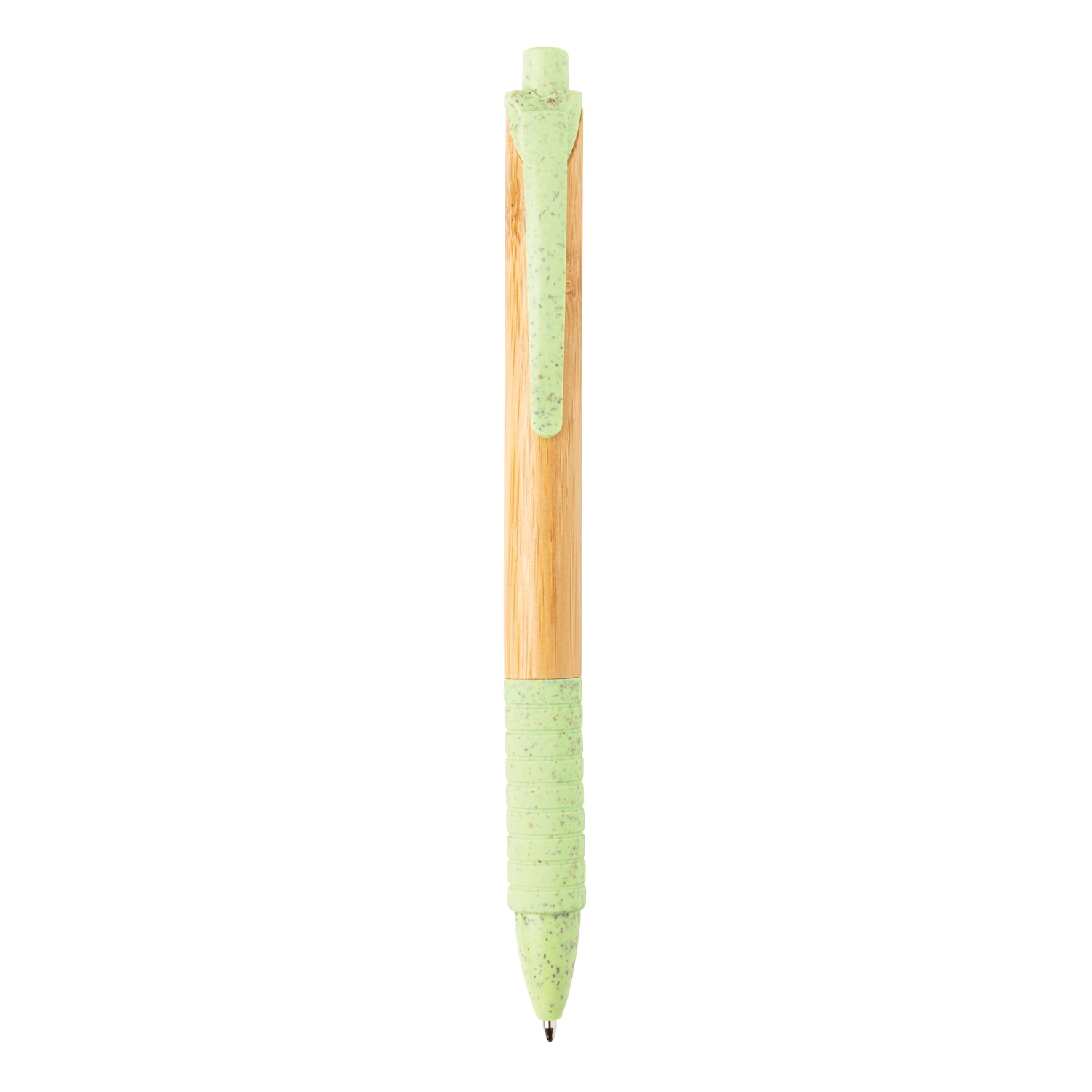 Ручка из бамбука и пшеничной соломы, зеленый, бамбук; волокно пшеничной соломы