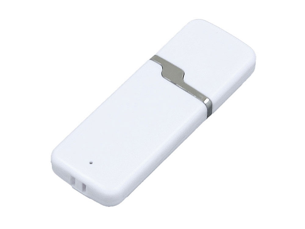 USB 2.0- флешка на 8 Гб с оригинальным колпачком, белый, пластик
