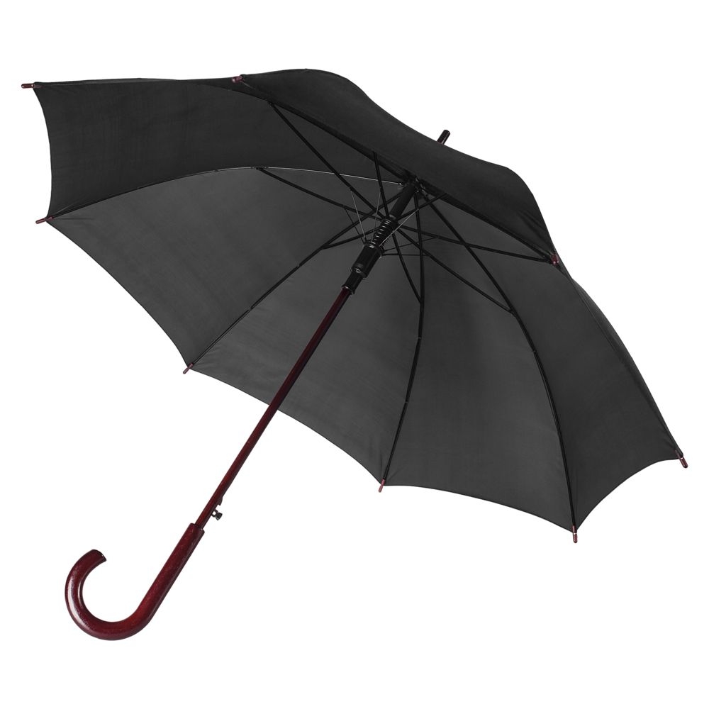 Зонт-трость Standard, черный, черный, полиэстер